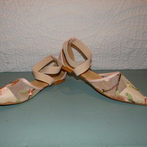 Floral Embroidered Flats